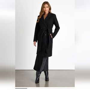 Lulus Cantrell Black Double-Breasted Faux Fur Coat